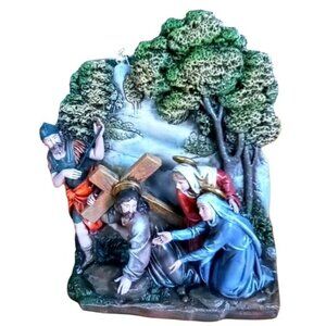 Jesus On the Way to Calvary Standing Plaque or Wall Easter Decor Christianity